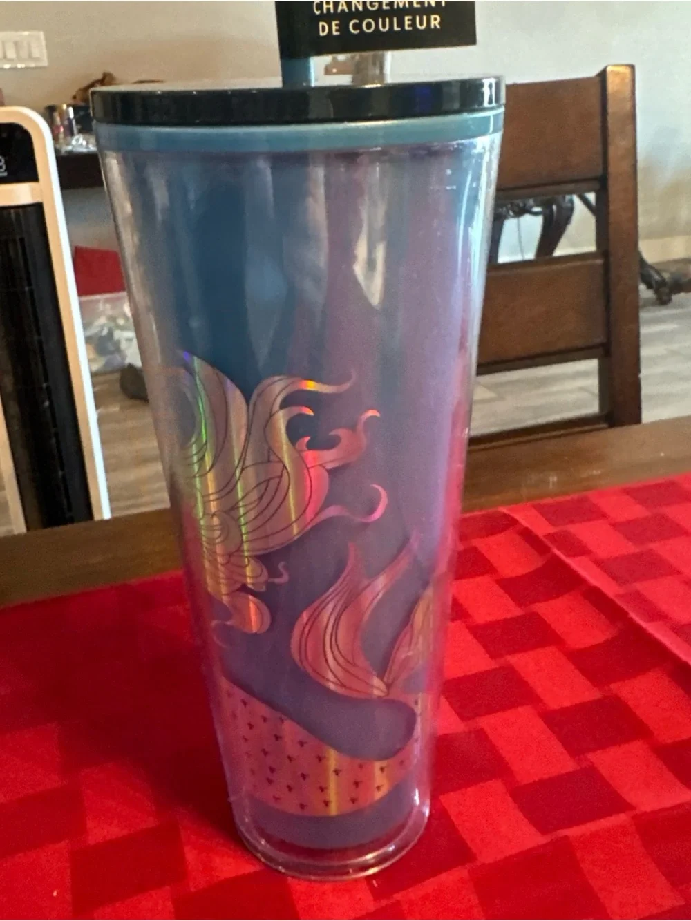 Starbucks Iridescent Blue and Pink Mermaid Color-Change Tumbler